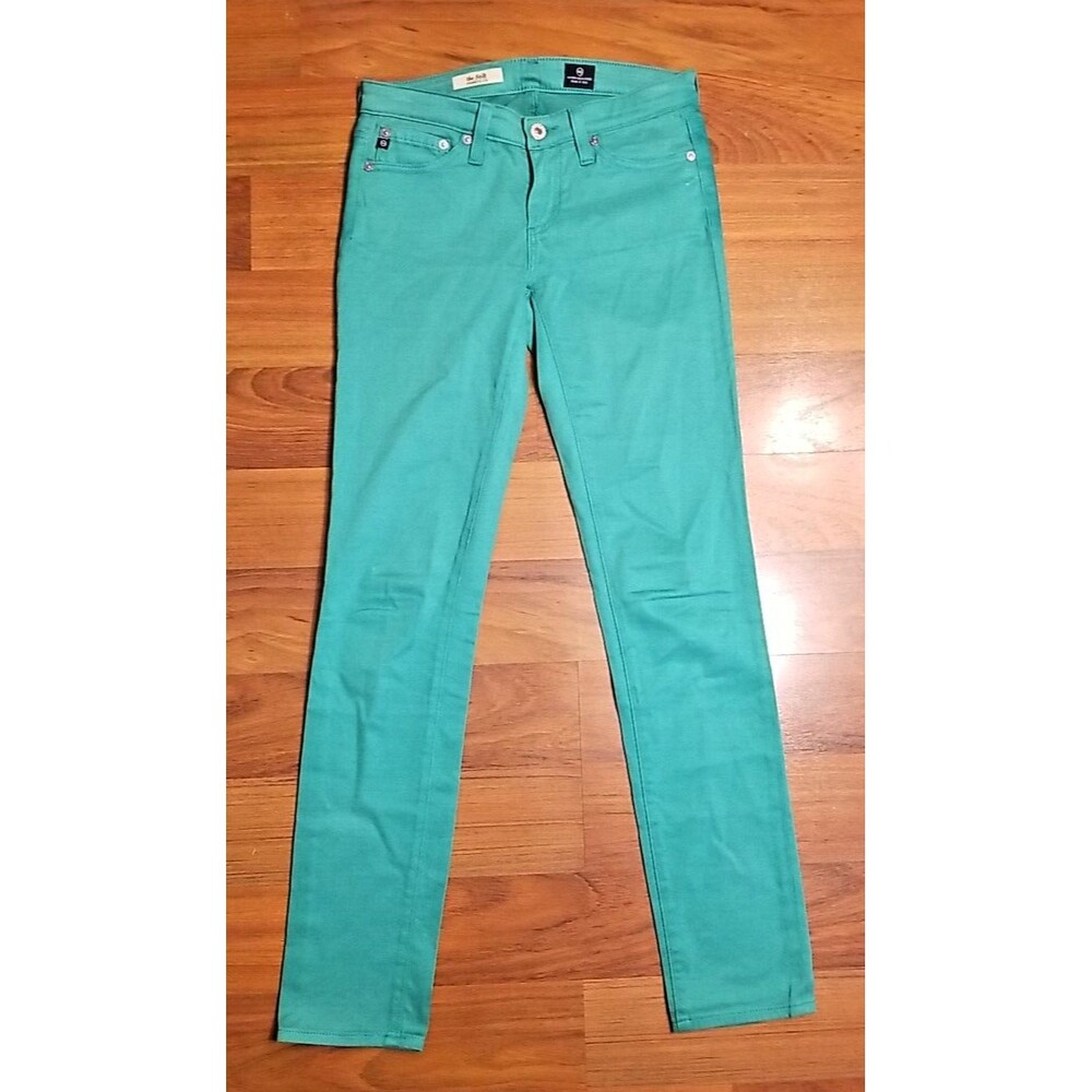 AG Adriano Goldschmied Womens Green The Stilt Skinny Leg Jeans 24R 28 x 30   T26